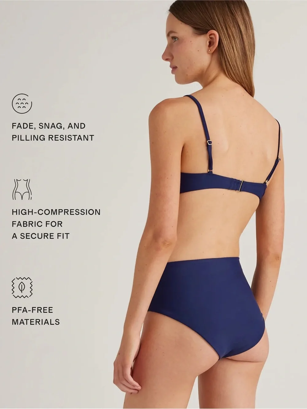 Quince Italian V-Neck Bikini Top M Medium NWT